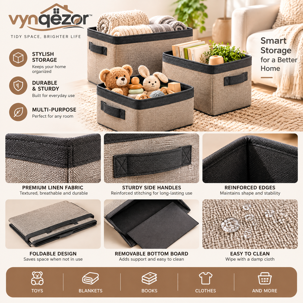 Multi-Size Fabric Storage Basket Set