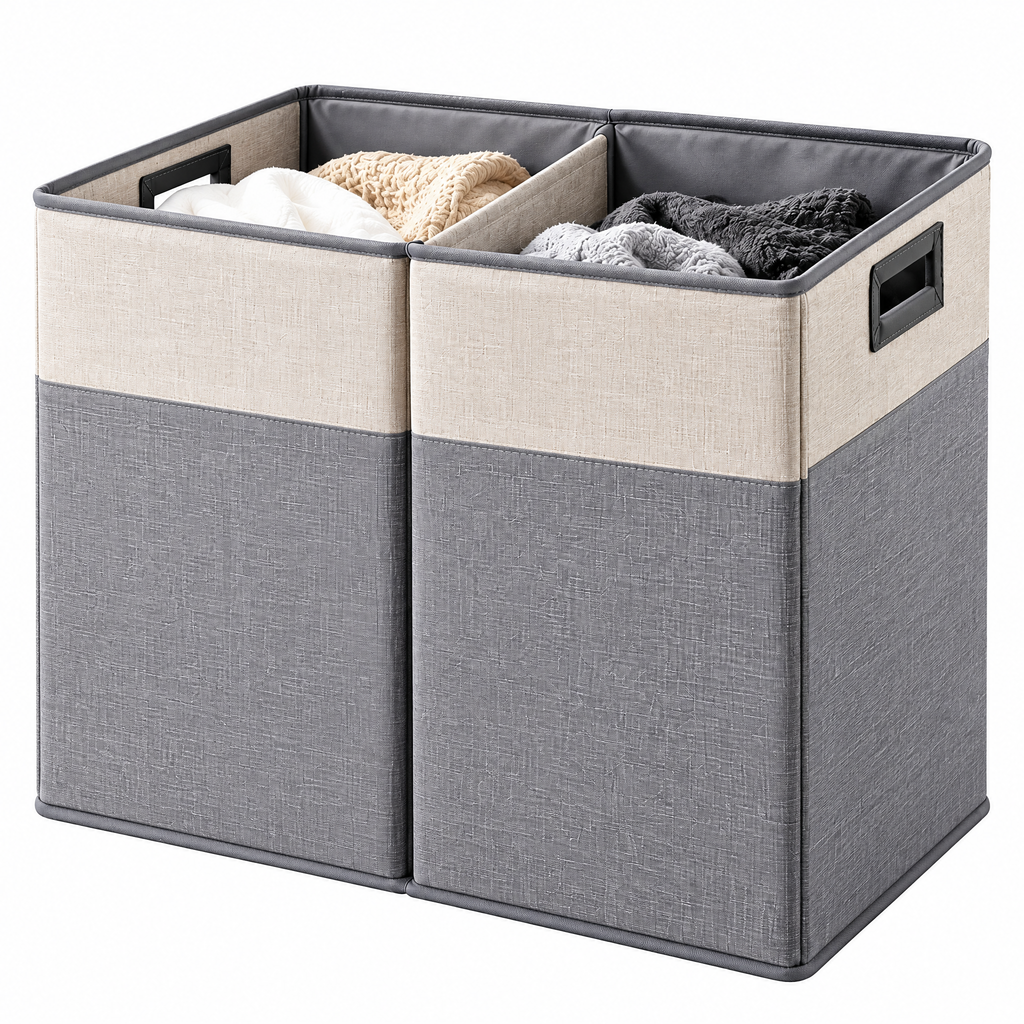 Two-Section Fabric Laundry Hamper
