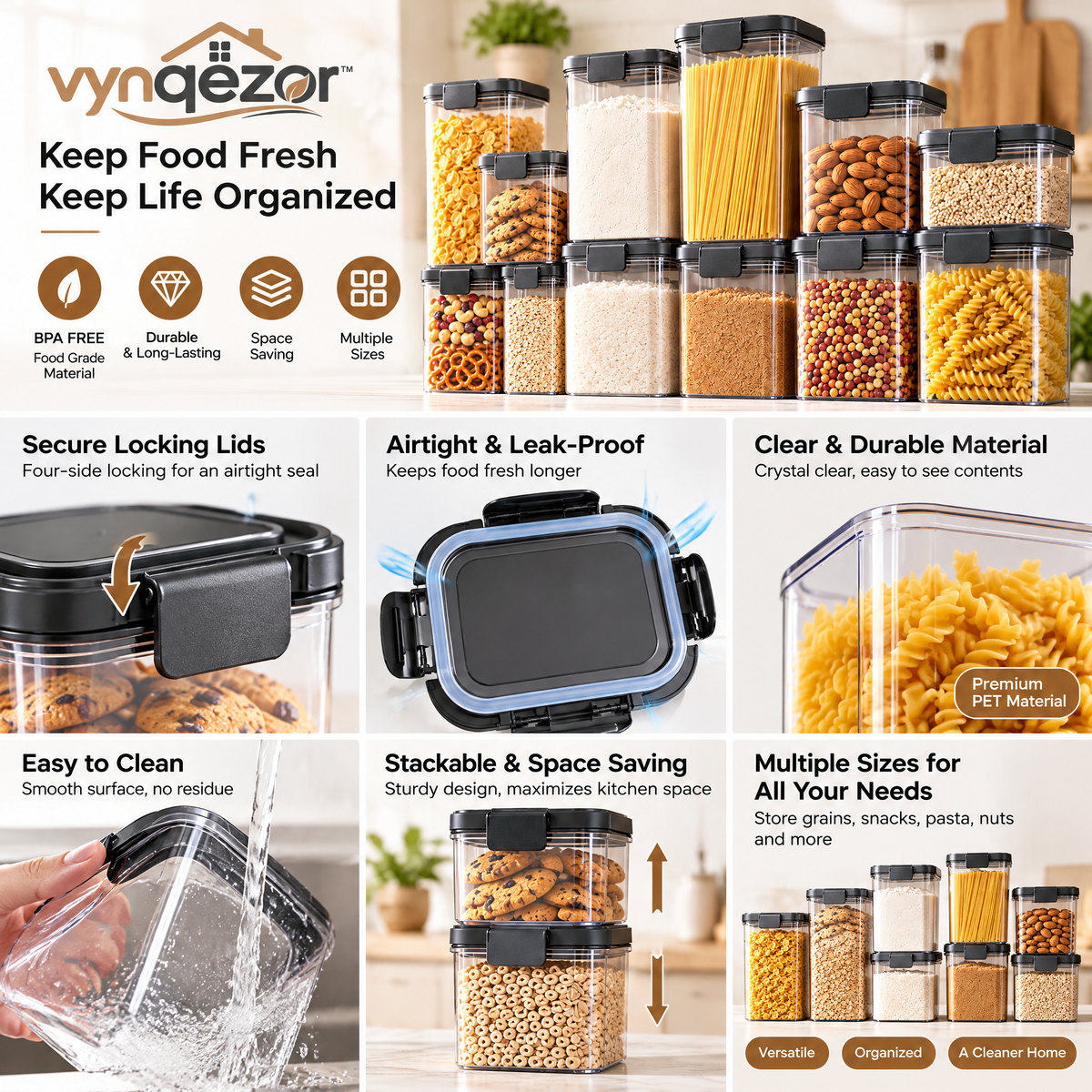 Clear Refrigerator Storage Bins