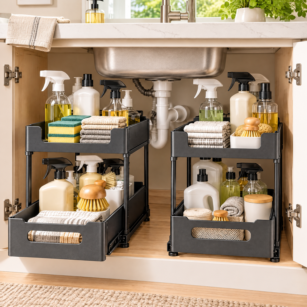 2-Tier Under-Sink Pull-Out Organizer