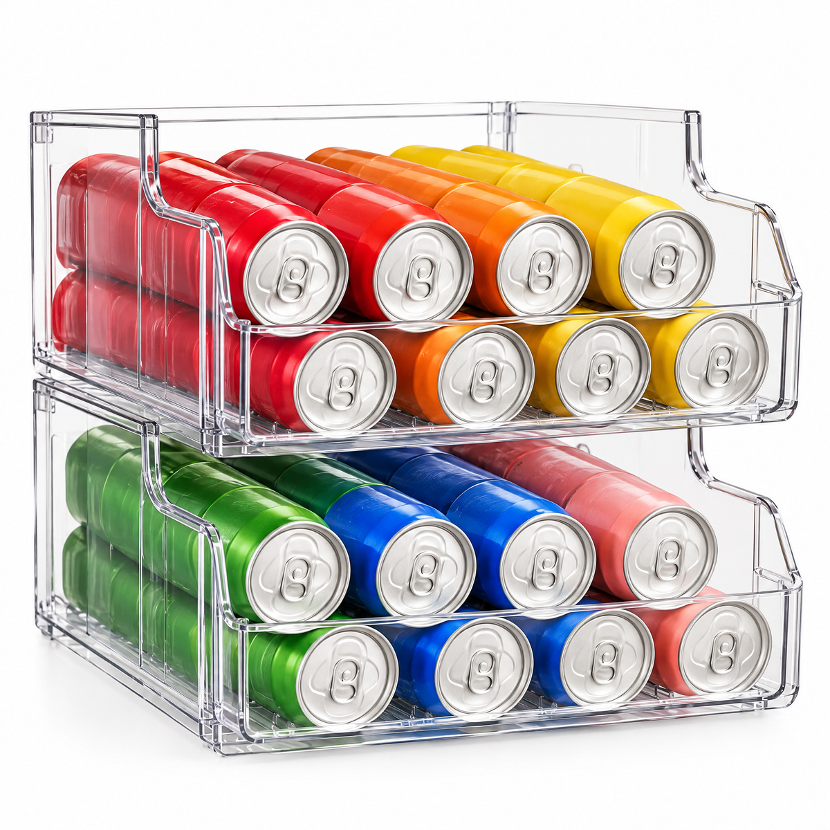 Stackable Refrigerator Can Dispenser Bins