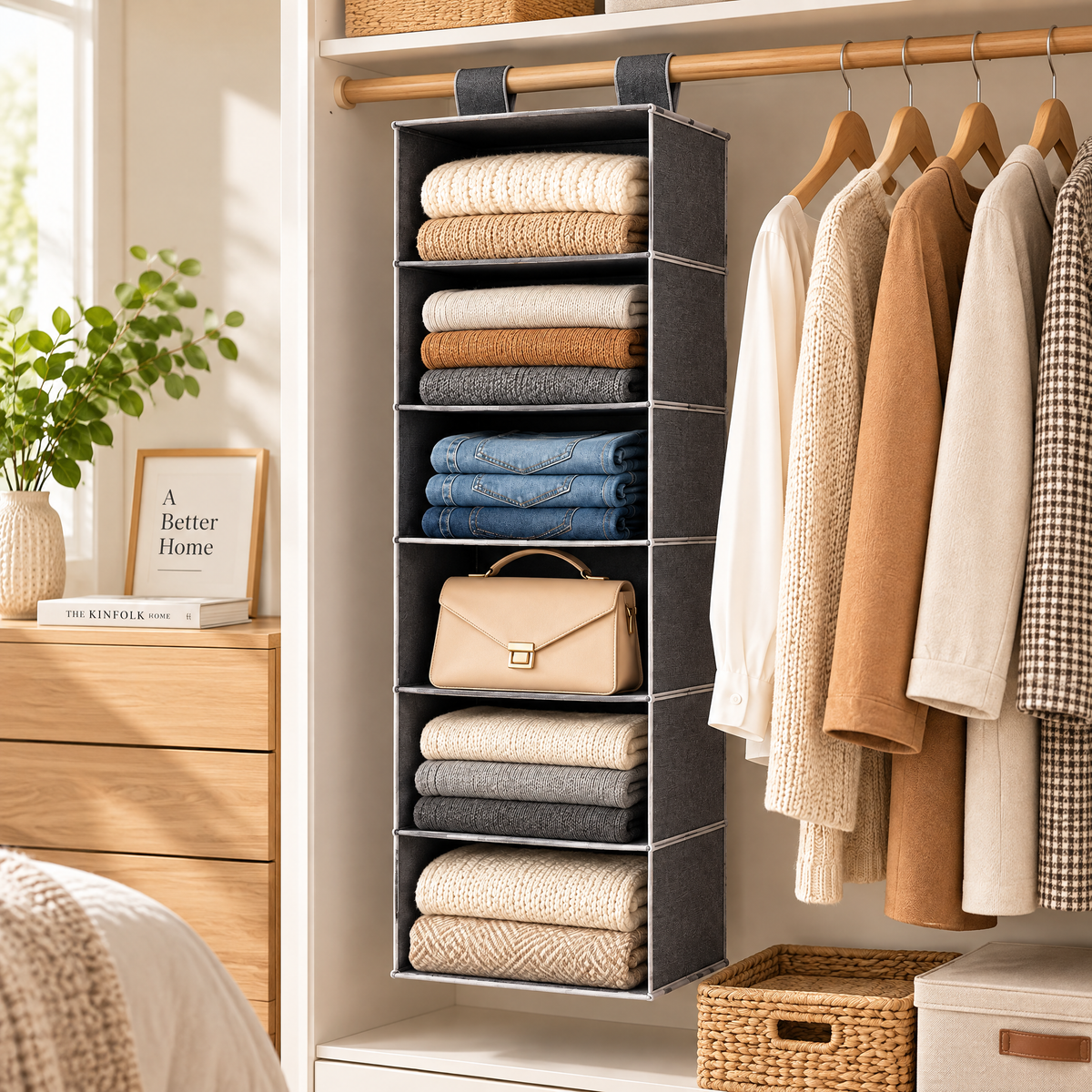 6-Shelf Hanging Closet Organizer