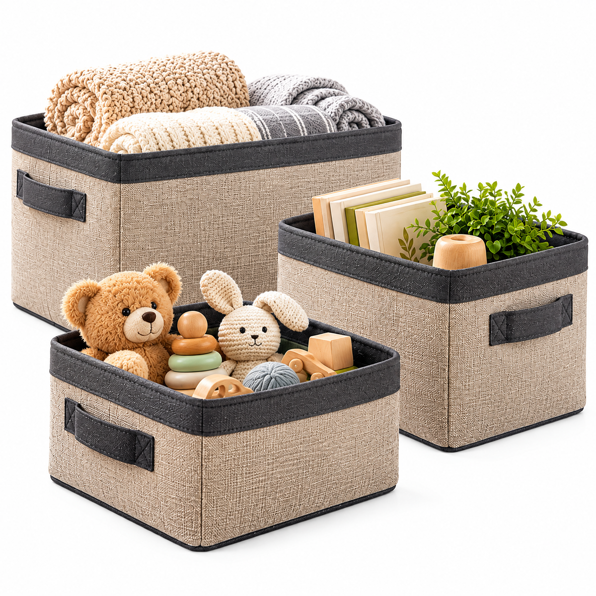 Multi-Size Fabric Storage Basket Set